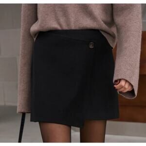 Commense Button Tweed Warm Skirt, S